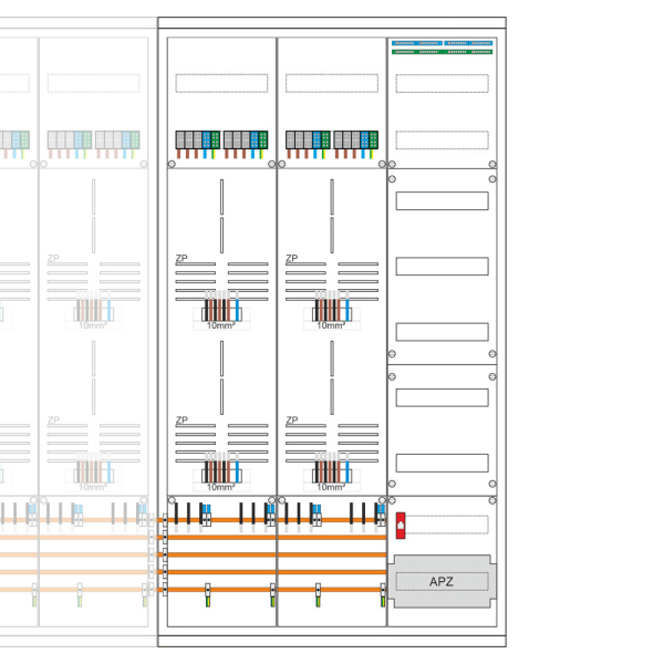 Zählerschrank 20 Zähler, Verteiler, APZ, 1400mm | 3.HZ | SCHIEGL (rechts)